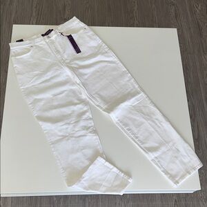 Gloria Vanderbilt Amanda Womens Crystal White Jeans Size 14 Tapered Leg